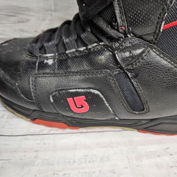 Burton Moto Snowboard Womens Boots Black Red Lace Up Size 6 - Picture 5 of 9